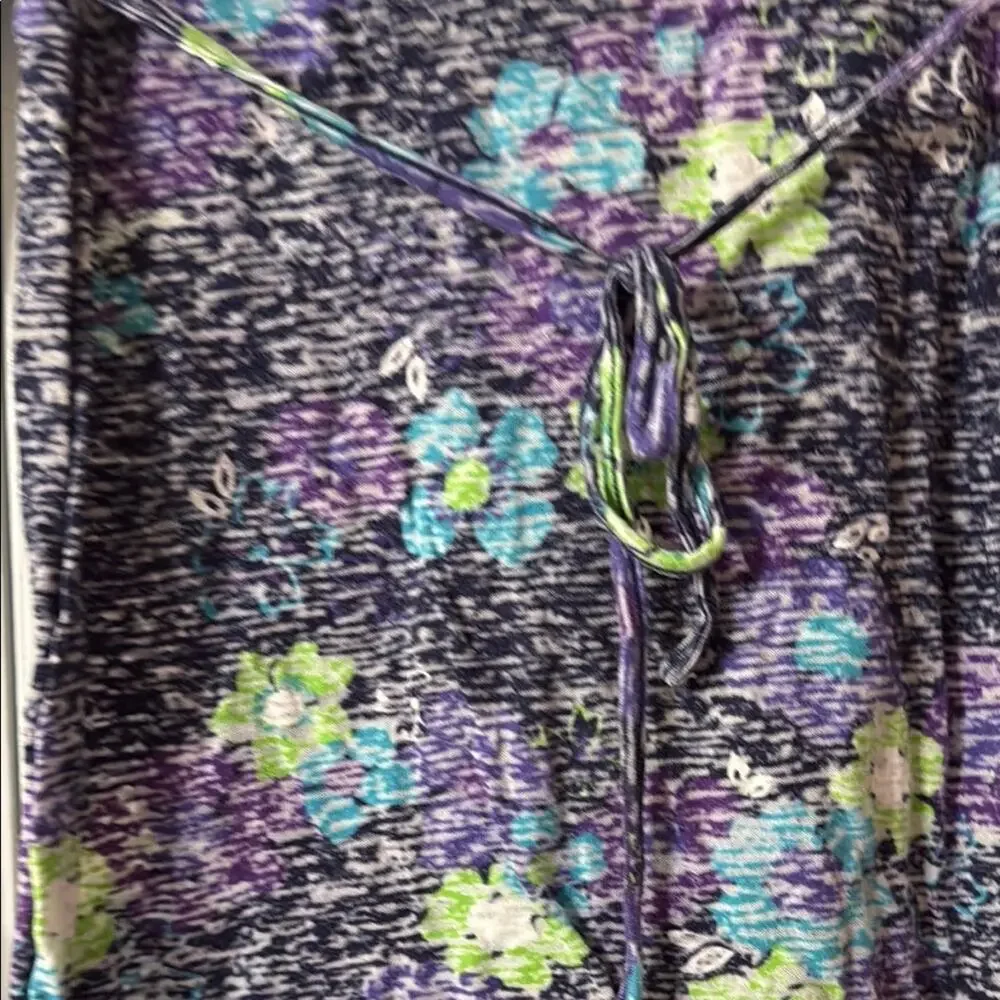 Justice Purple and Blue Fitted‎ Long Sleeve Blouse Size 14